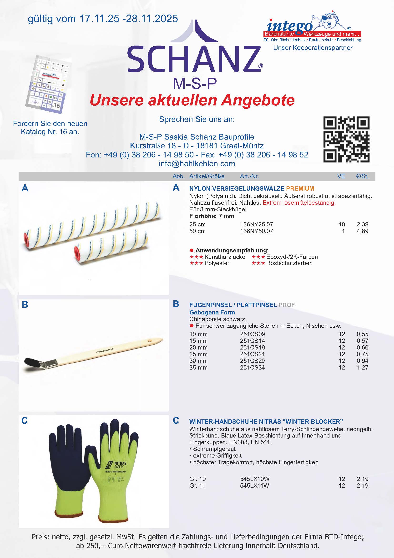 MSP Saskia Schanz Bauprofile, MSP Schanz, Multitool, Intego, Vexcolt, Gummischieber, Nivilli, Bodenbeschichtung, Ernst Schanz, Rolf Menges, Bauchem, Silikal, Bema, Sika, Sto